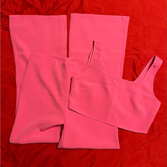Sincerly Jules Pants - Sincerely Jules Vibrant Pink High Waisted Flare pants with matching crop top set